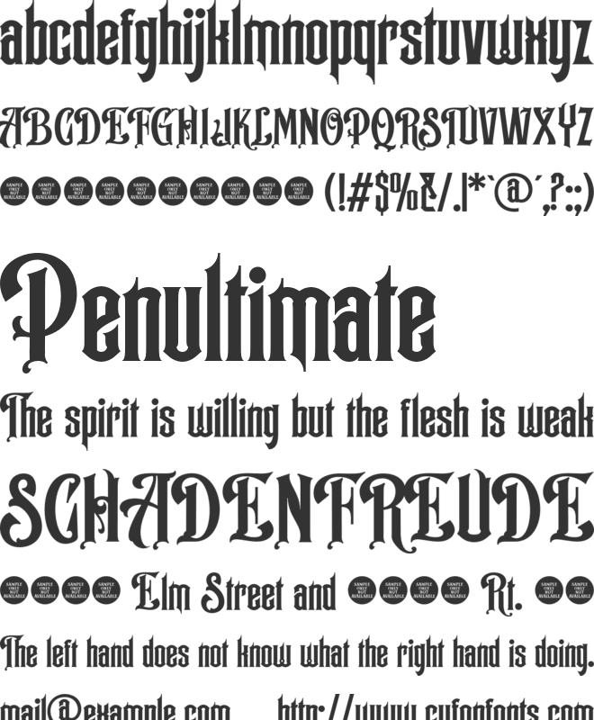 Lady Gems font preview