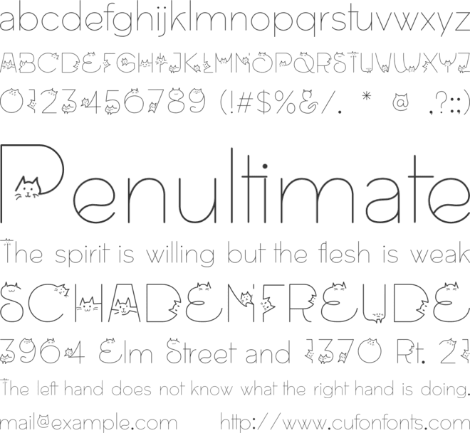 Oriental Cats font preview
