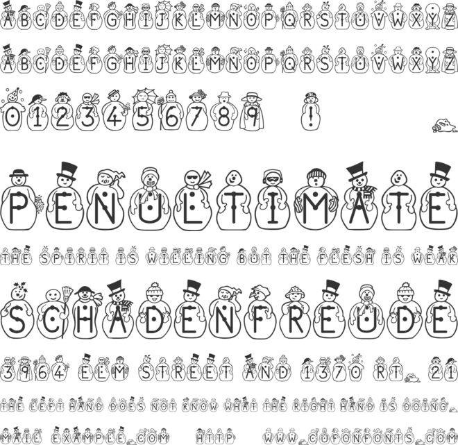 JS Snowbiz font preview