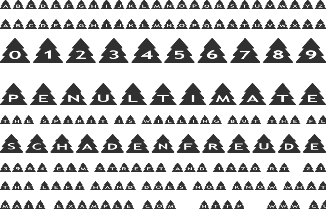 AlphaShapes Xmas Trees font preview