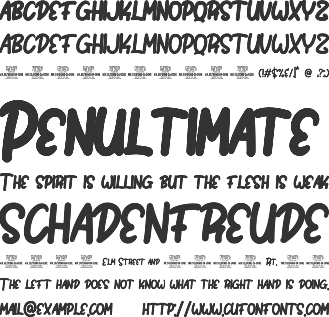Bomb Da Gone PERSONAL USE ONLY font preview