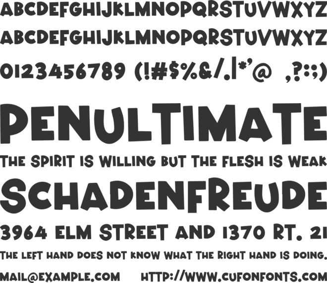 Justice Story font preview