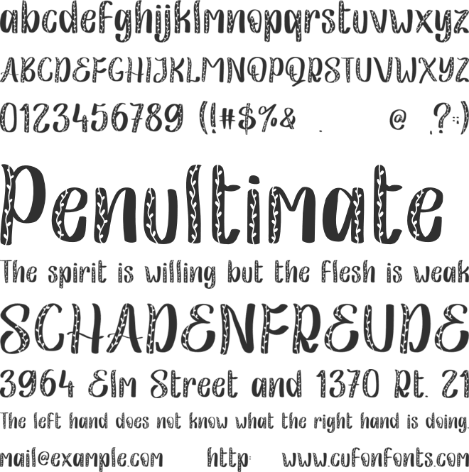 Christmas Leaf font preview