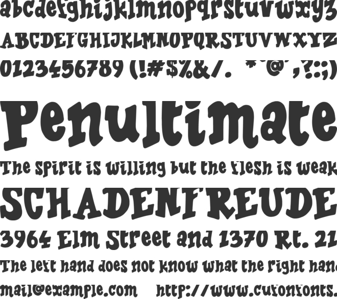 The Last Comic On Earth font preview