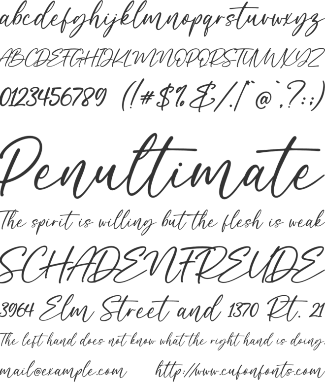 Manady font preview