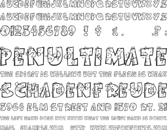 Party by Tom font preview