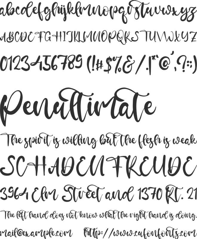 Red Maroon font preview