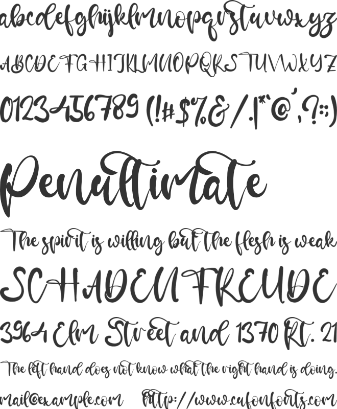 Red Maroon font preview