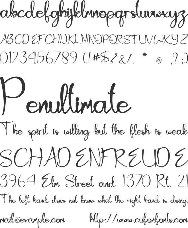 Catheryne font preview