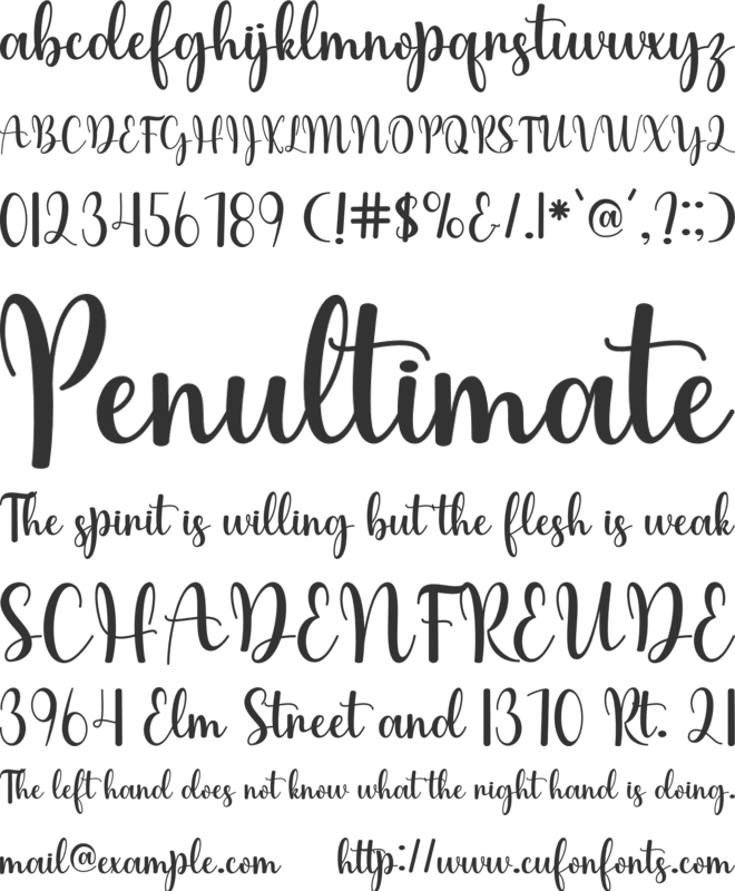 Lilamila font preview