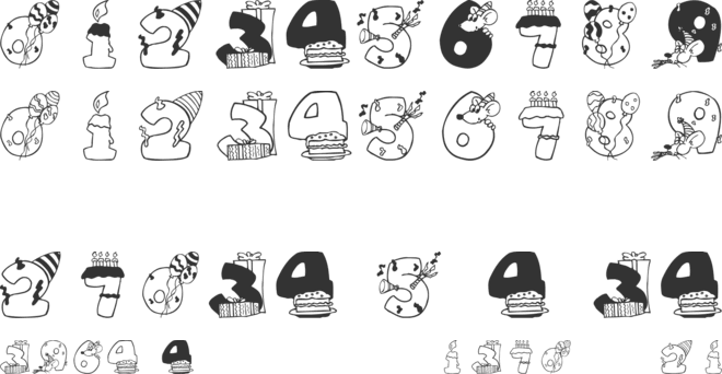 Birthday Digits font preview