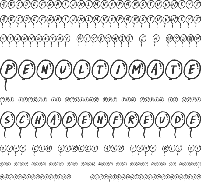 Party Balloons font preview