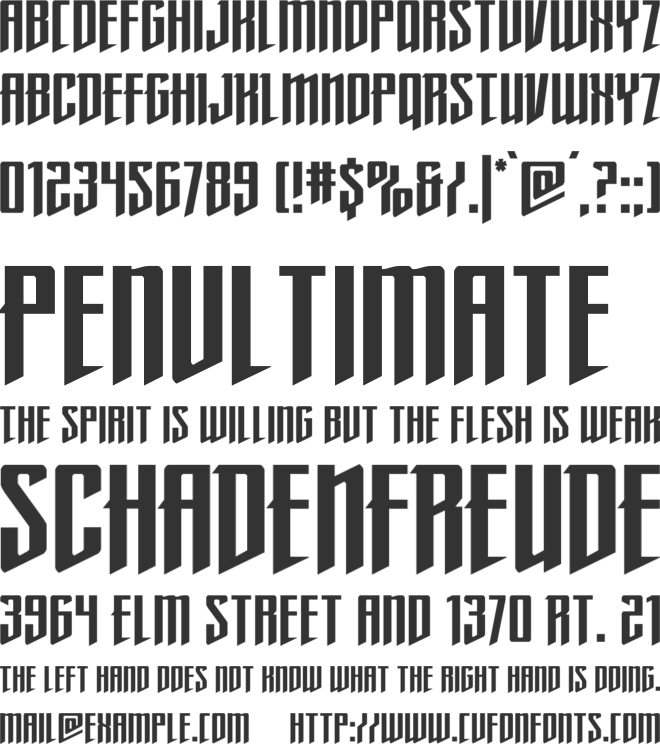 Justice Fighters font preview