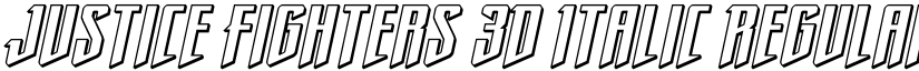 Justice Fighters 3D Italic Regular font