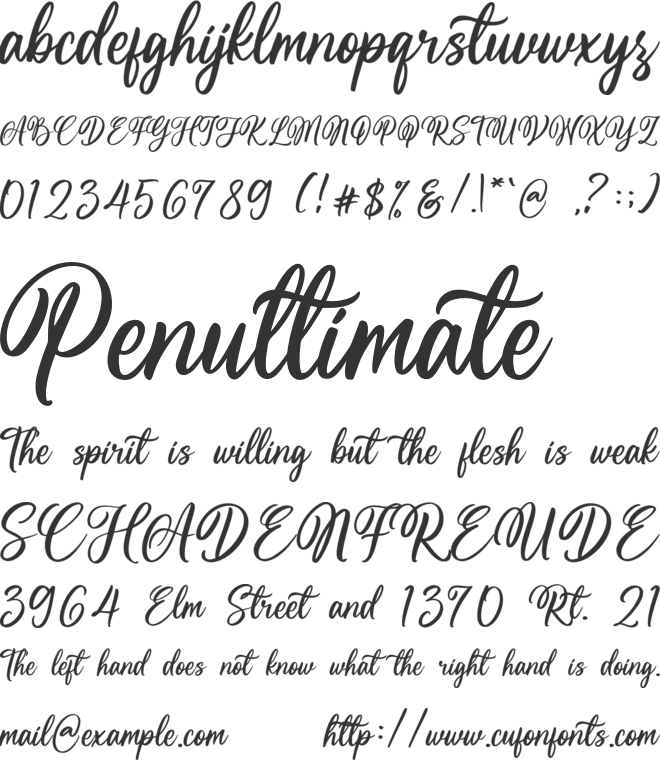 Cranberry font preview