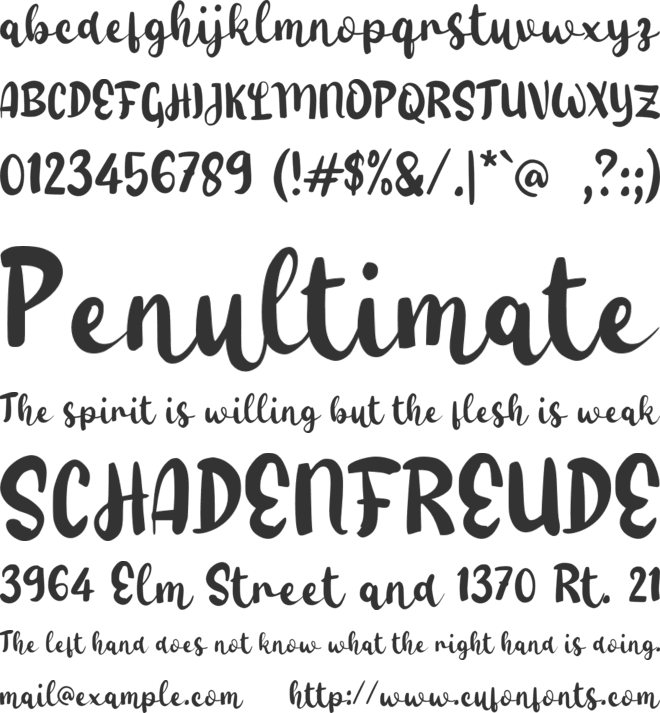 f Fahmila font preview