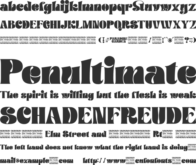 Paradise Garden Personal Use font preview