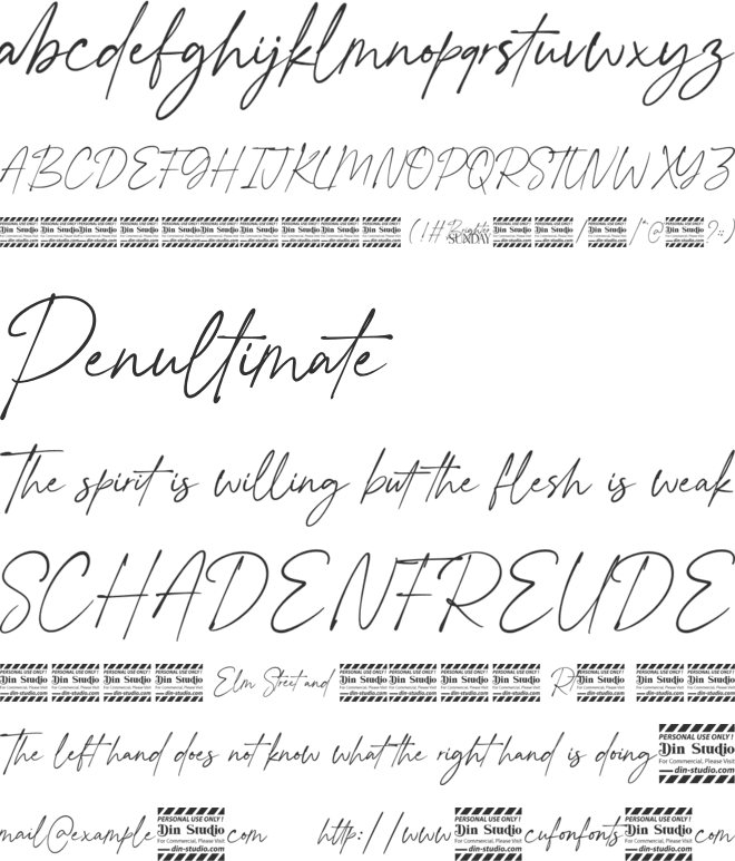 Brighter Sunday Personal Use font preview