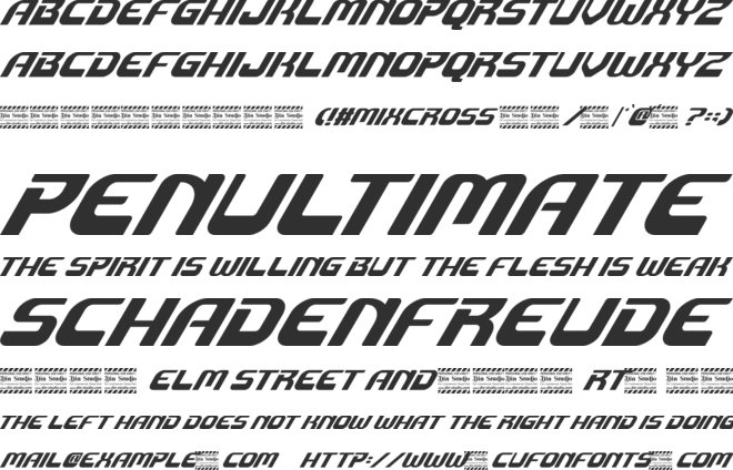 Mixcross Personal Use font preview