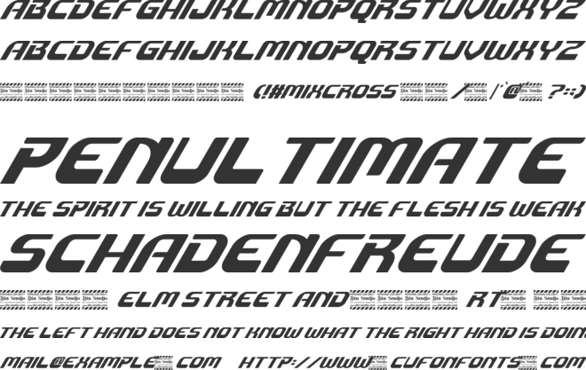 Mixcross Personal Use font preview