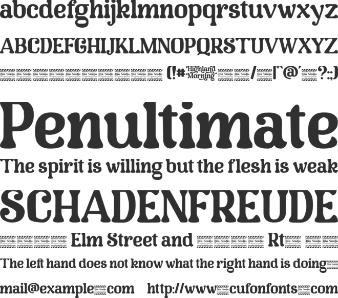 Highland Morning Personal Use font preview