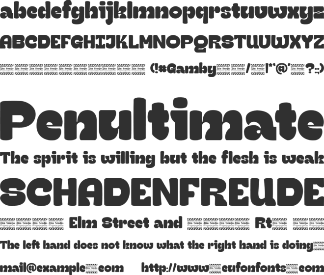 Gamby  Personal Use font preview