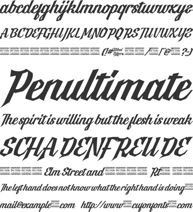 Global Bikers Personal Use font preview
