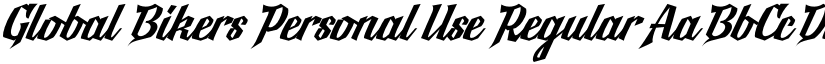 Global Bikers Personal Use Regular font