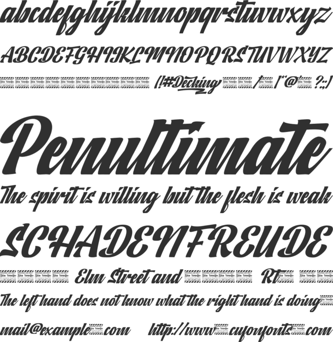 Decking Personal Use font preview