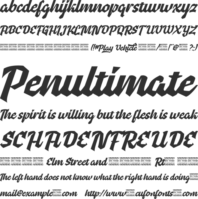 Play Vehicle Personal Use font preview