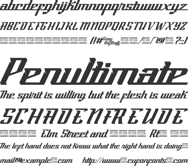 Gray Asphalt Personal Use font preview