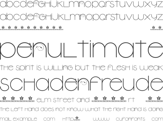New Garden font preview