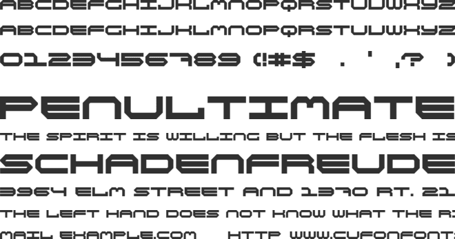 Widebody font preview