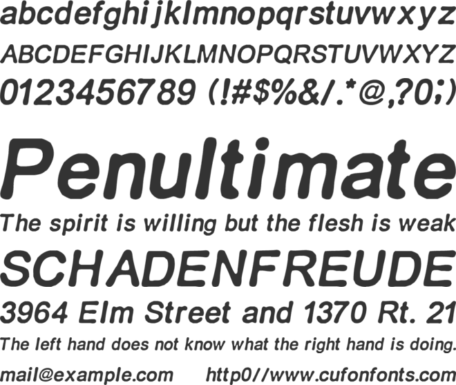 Retro Italics font preview