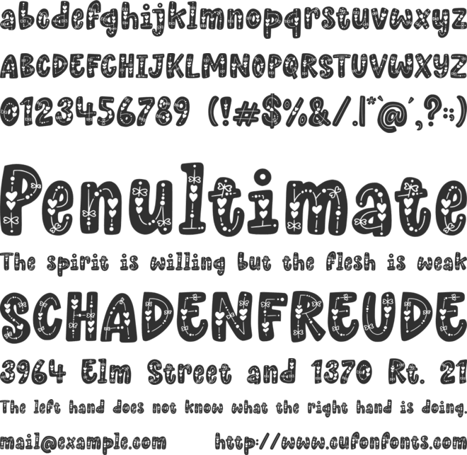 Candy Kisses font preview