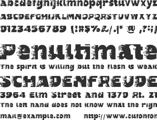 GRUNGE font preview