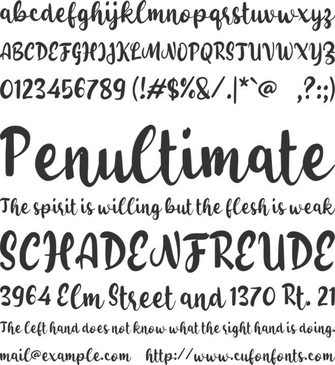 f Fricassee font preview
