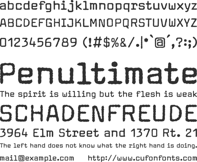 Aachen Typewriter font preview