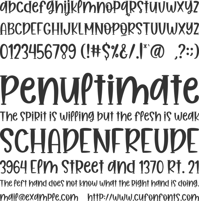 Ninny Muggin font preview