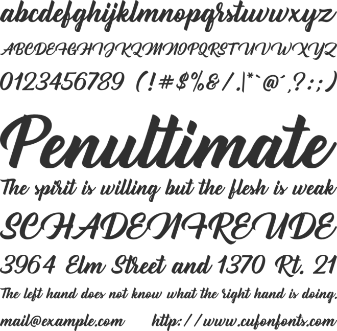 Heatter font preview