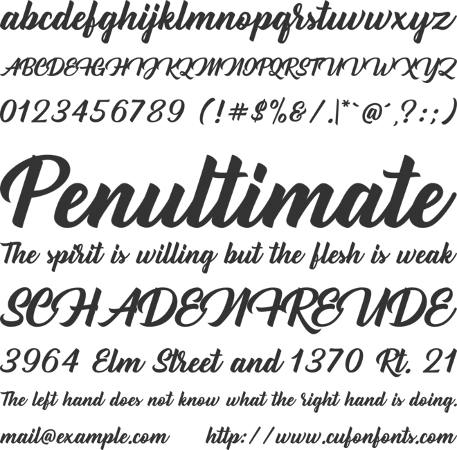 Heatter font preview