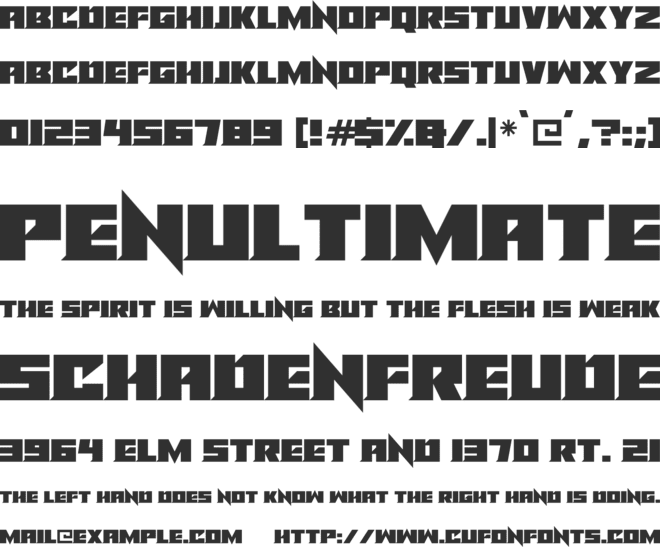 Alien Androids font preview