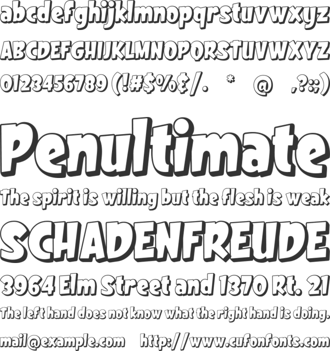 Komigo 3D font preview