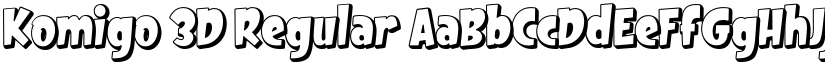 Komigo 3D Regular font