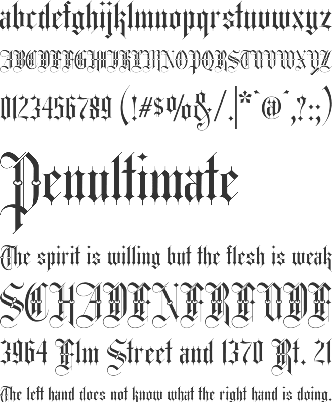 Hewalk font preview