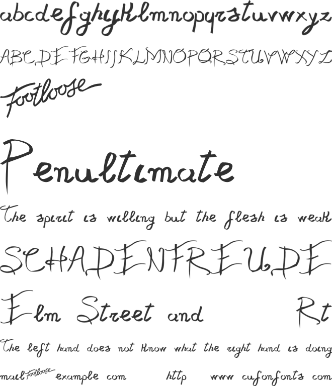 Footloose font preview