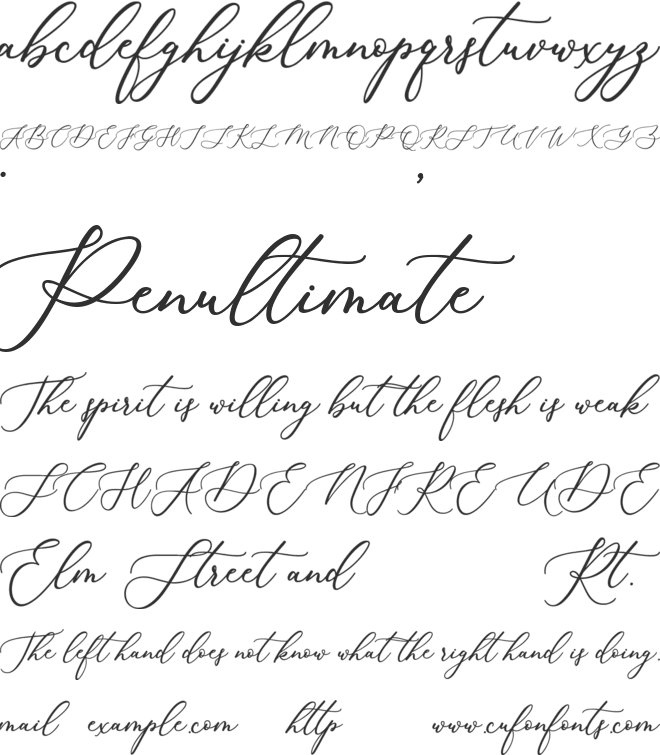 Clamthing font preview