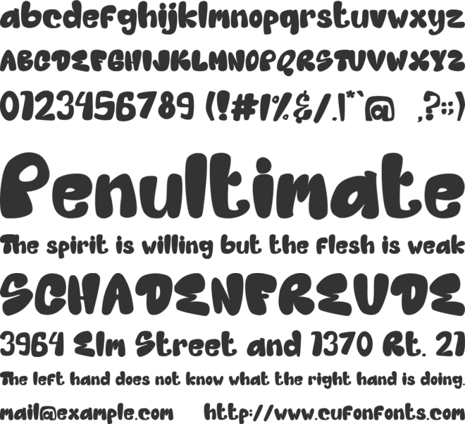 Yellow Rocks font preview