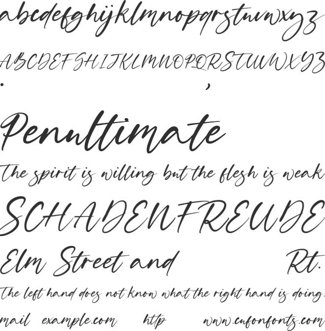 Bethand Signature font preview