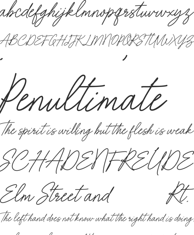 Batheny Signature font preview